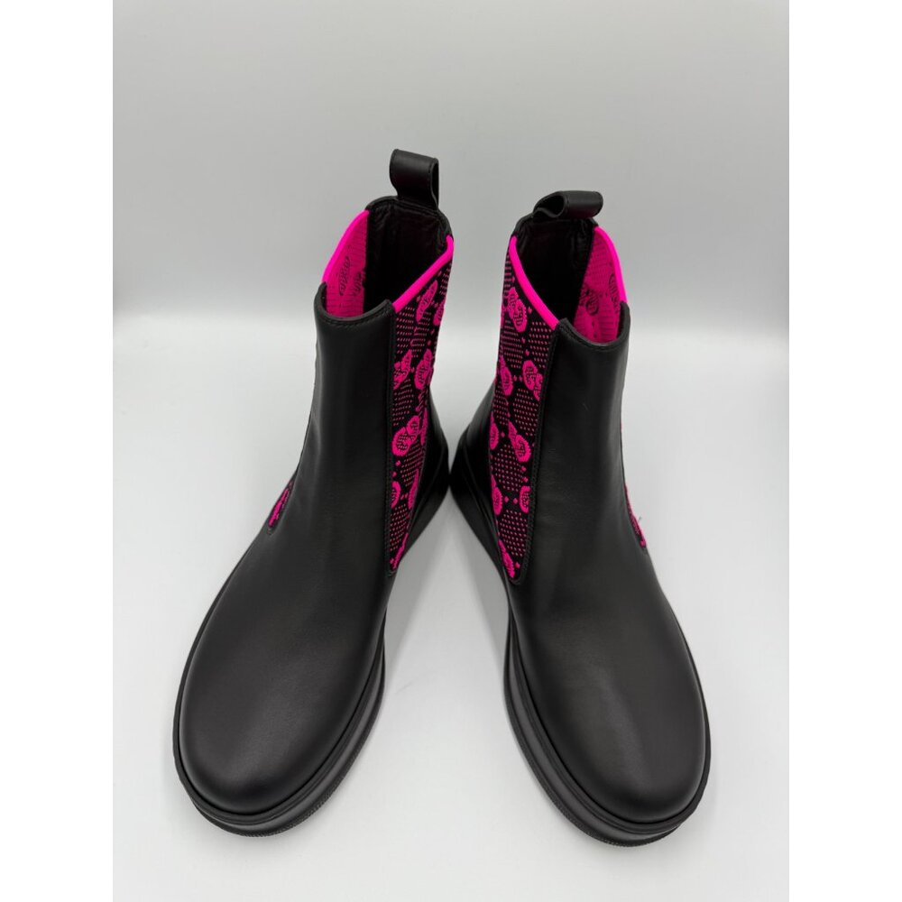Gucci Women’s Dali Soft Technical GG Jersey Leather Boots Black Fuchsia Sz37 - Picture 5 of 10